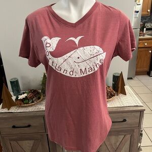 TeeMax Portland, Oregon whale vneck women’s tshirt